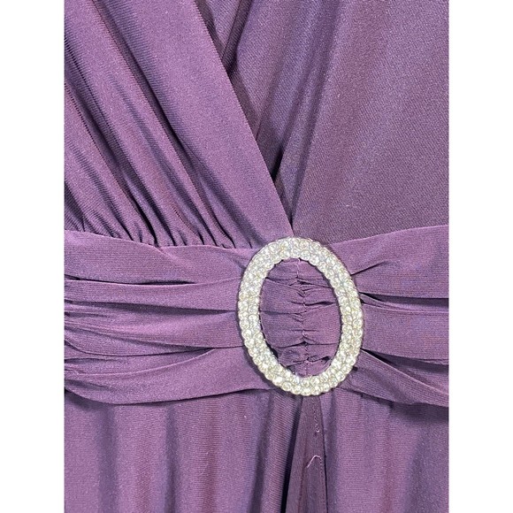 R&M Richards Dress Womens Sz 10 Midi Formal Dark Purple‎  Rhinestone Front - Picture 3 of 11